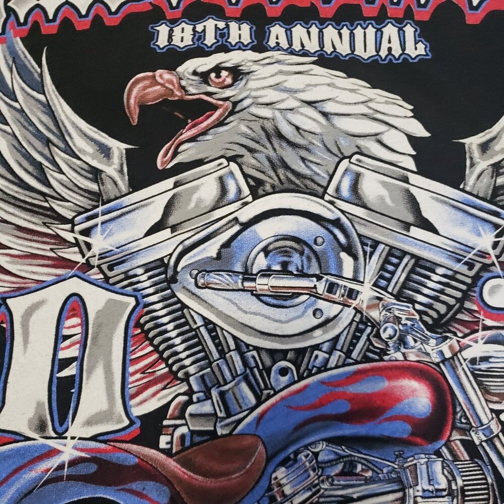 Biketoberfest Daytona Beach 18th Annual 2010 Womens Medium Black T-Shirt Eagle - Picture 7 of 13